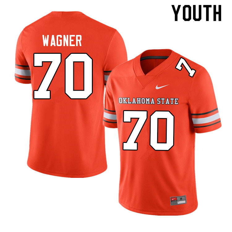 Youth #70 Jed Wagner Oklahoma State Cowboys College Football Jerseys Sale-Alternate